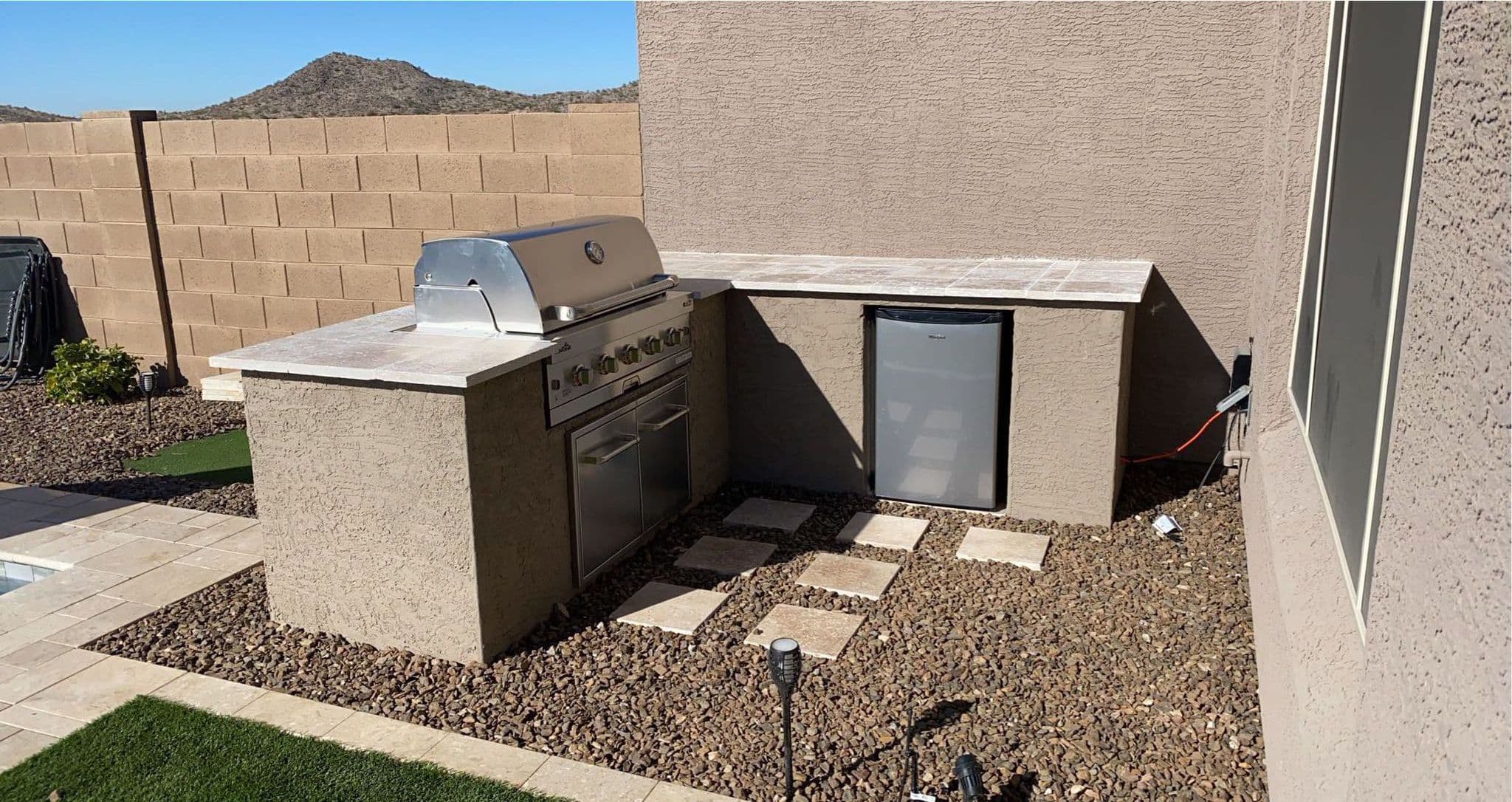 Travertine finish patio