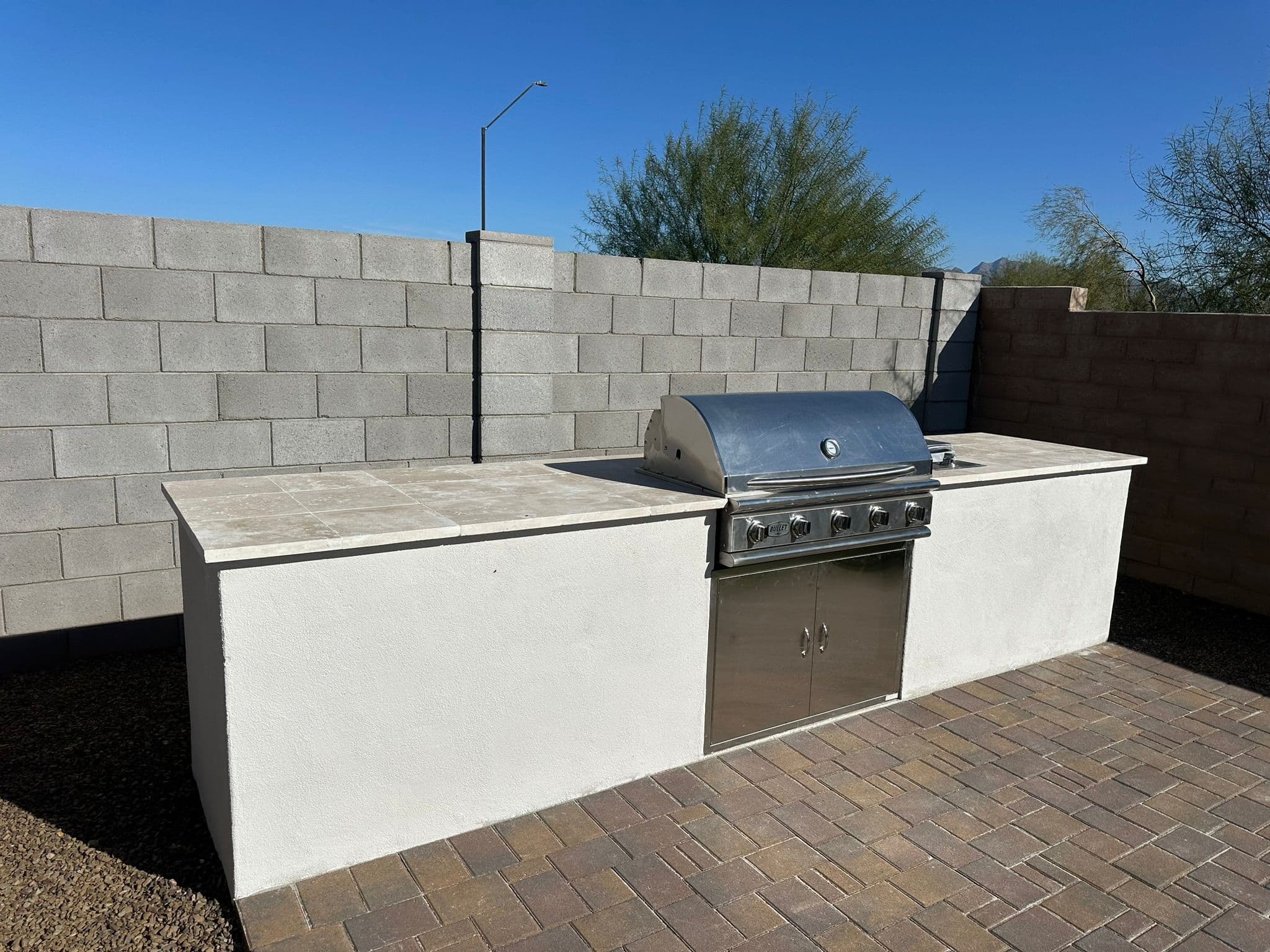 Travertine finish patio